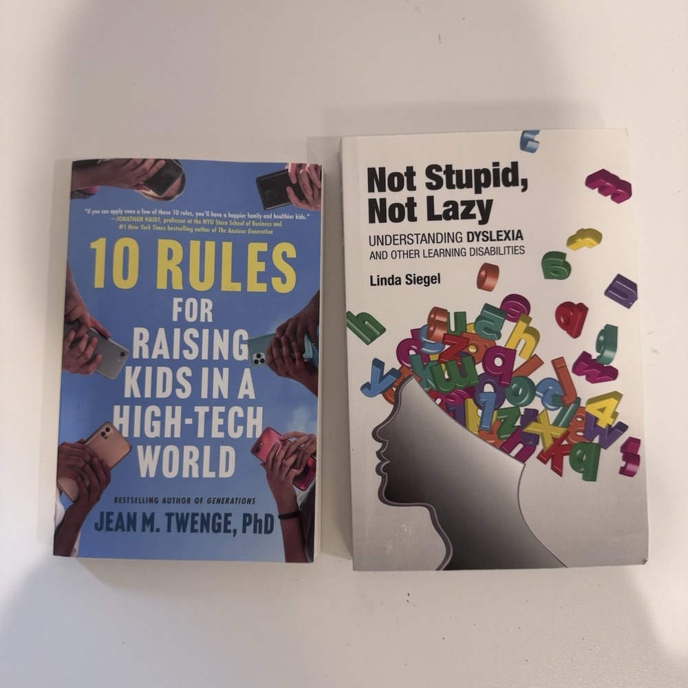 Parenting Book Lot 2 Screen Time Kids‎ Dyslexia Learning Disabilities Twenge